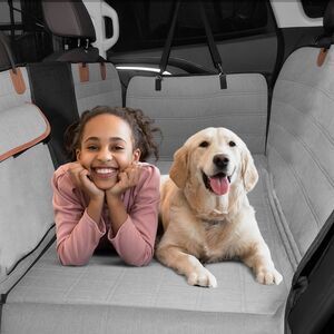 Waterproof Mesh Window Extender Pet Seat Cover Protector for Travel Grey Black